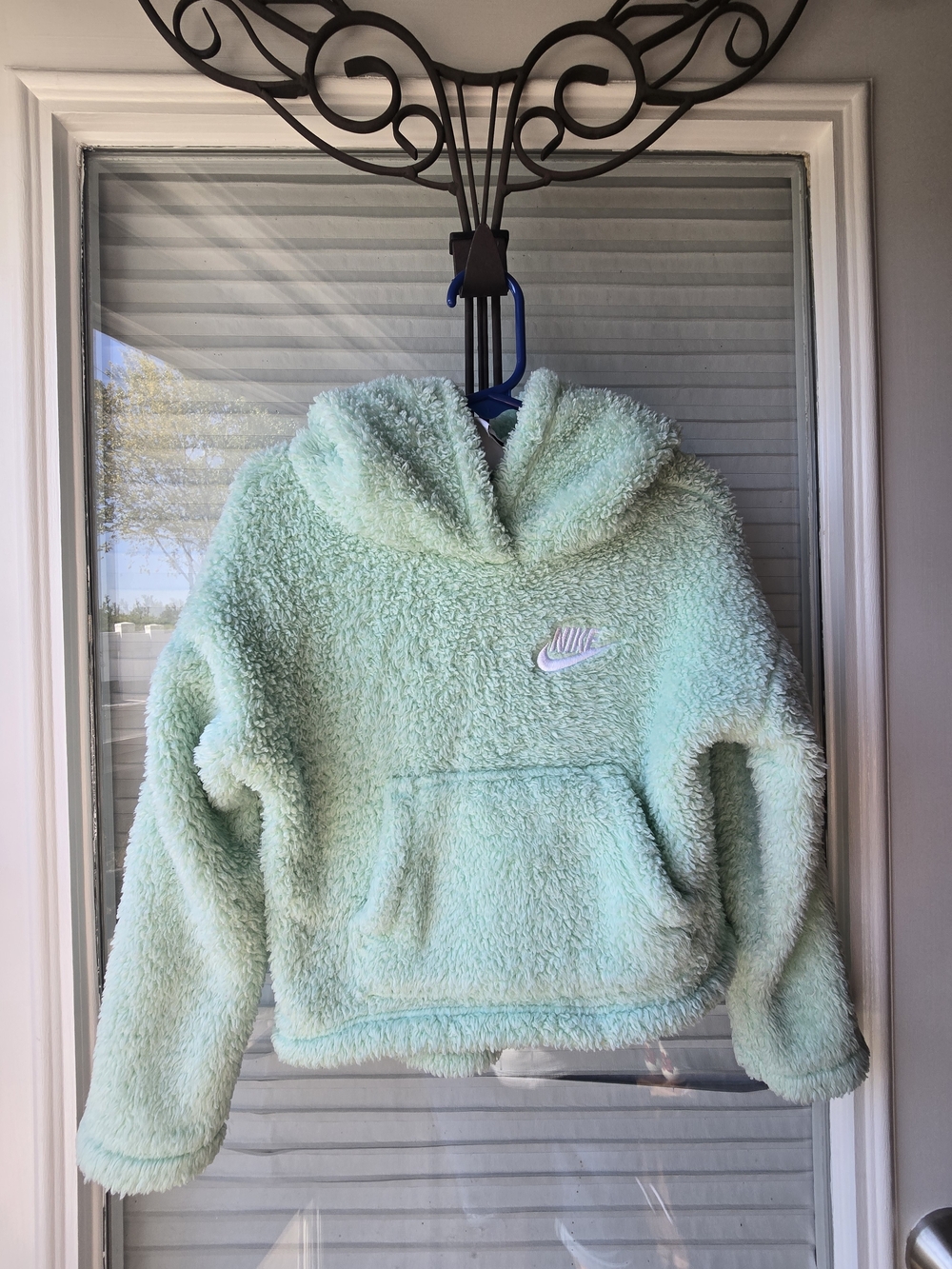 Nike Kids Mint Green Plush Sherpa Hoodie